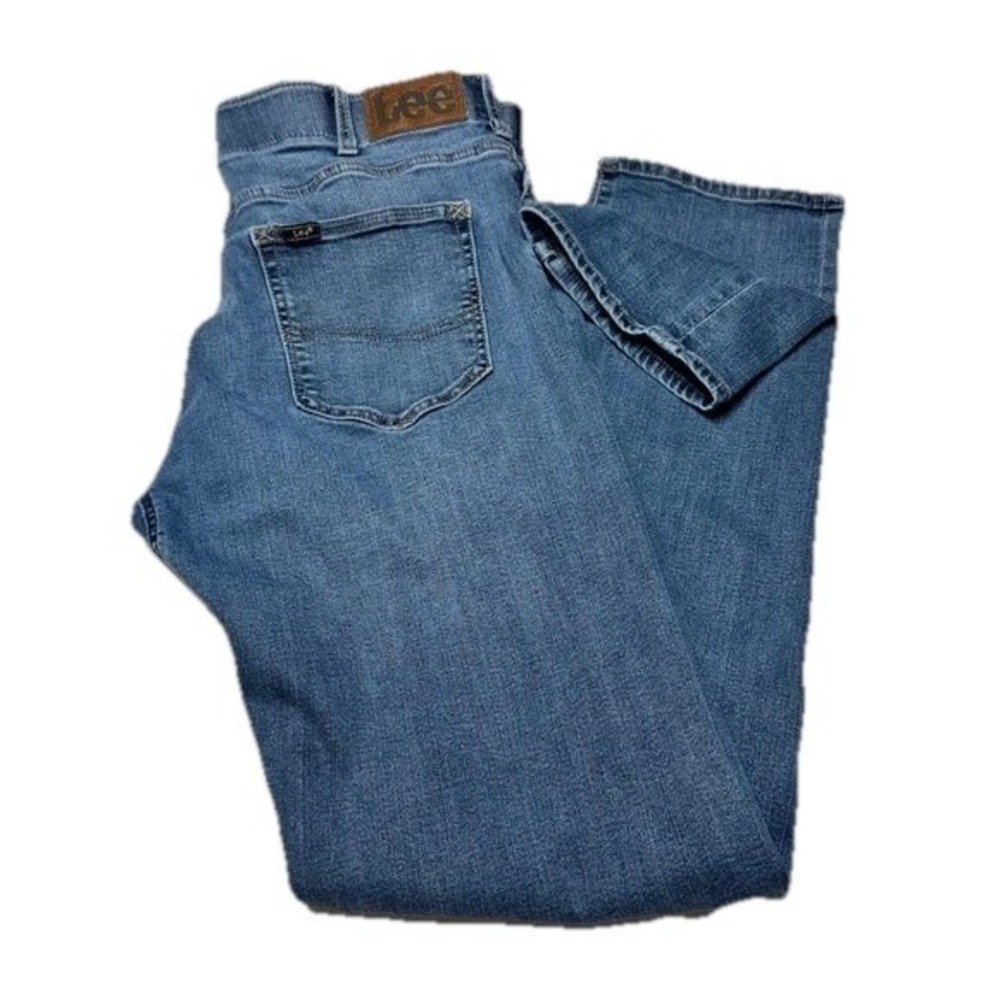 Lee Men's Regular Fit Straight Leg Blue Denim Jeans Size 34x34